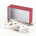 Коробка из переплетного картона "Елка" 14*8,5*4,5 см (красное дно)