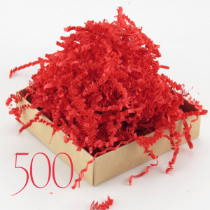 Наполнитель бумажный гофрированный (красный) - 500г.